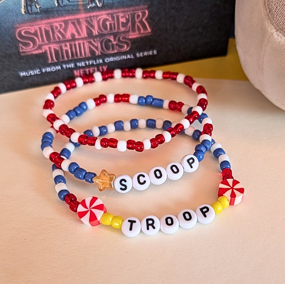 Scoop Troop Bracelets, Scoops Ahoy, Stranger Things Inspired Bracelet Set